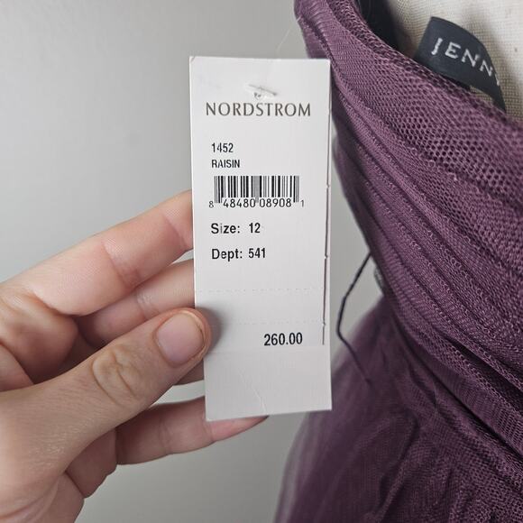 Jenny Yoo Size 12 Anabelle Strapless Tulle Gown Midi Dress Lilac Dusty Purple - Picture 3 of 7